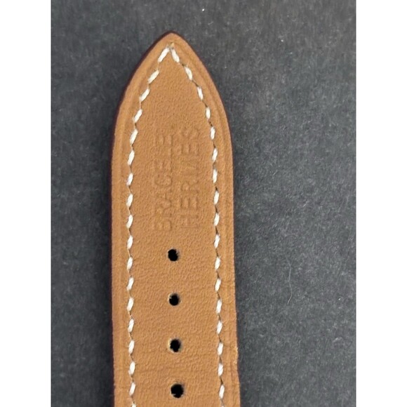 Hermes 21mm Stainless Steel And Natural Barenia Leather Here H PM Quartz Watch - Picture 9 of 16